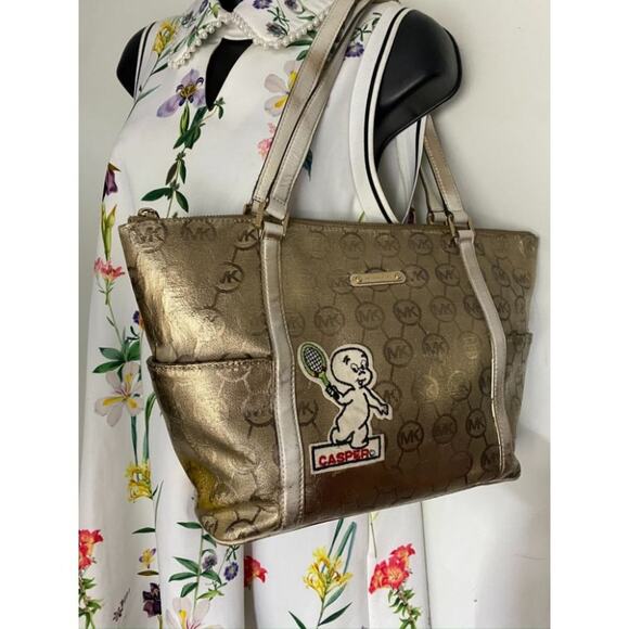 MICHAEL KORS Large Shoulder Bag Gold Customized - Picture 5 of 9